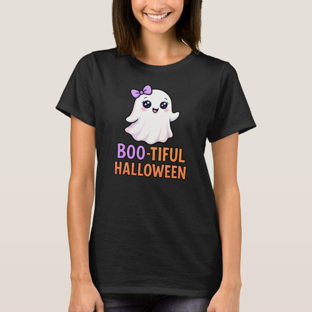 Camiseta Fantasma Bonita de Halloween (Frente)