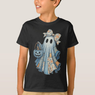 Camiseta Fantasma Bonita Denim Com Aesthet De Halloween De