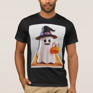 Camiseta Fantasma Bonita do Halloween com Abóbora