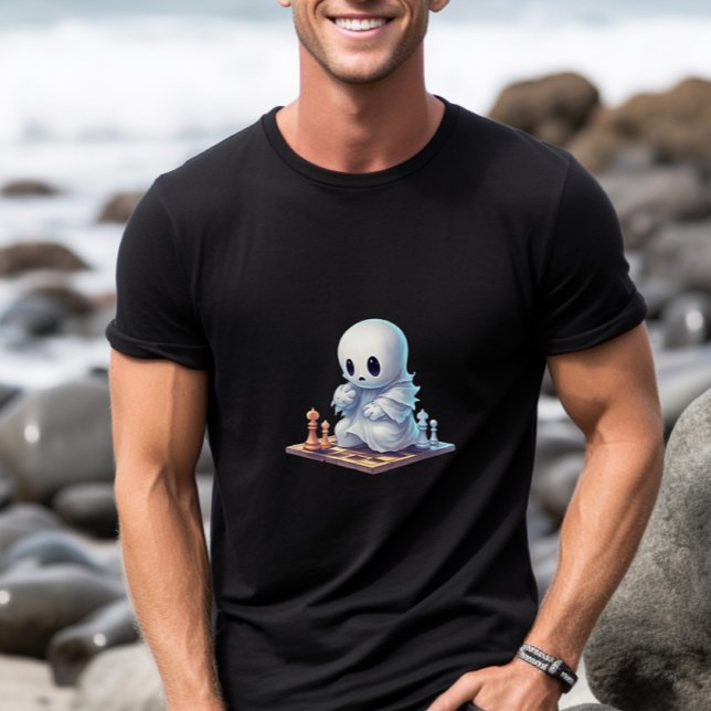 Camiseta Fantasma Bonita Jogando Xadrez (Criador carregado)