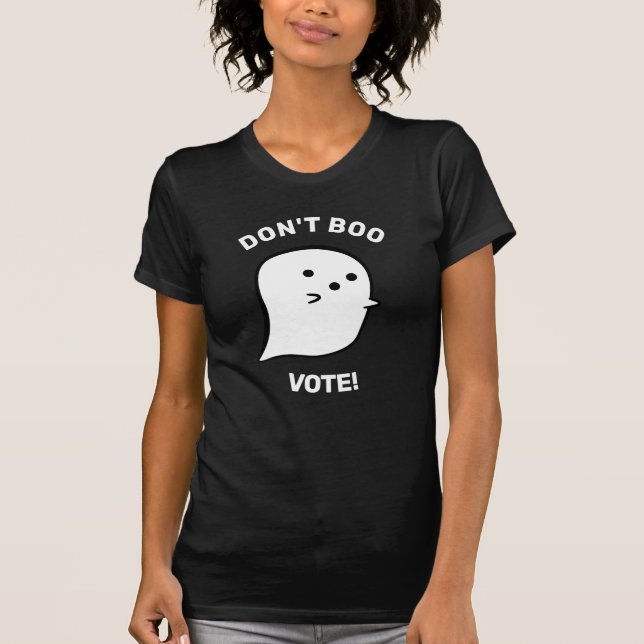 Camiseta Fantasma Bonita Não Boo, Vote T-Shirt (Frente)