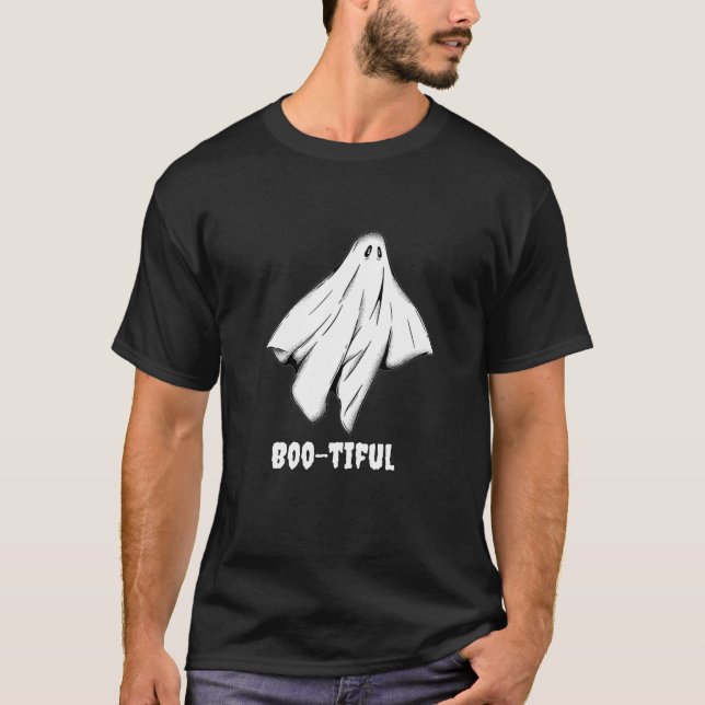 Camiseta Fantasma Bonita | Teto, preto e branco, de beleza (Frente)