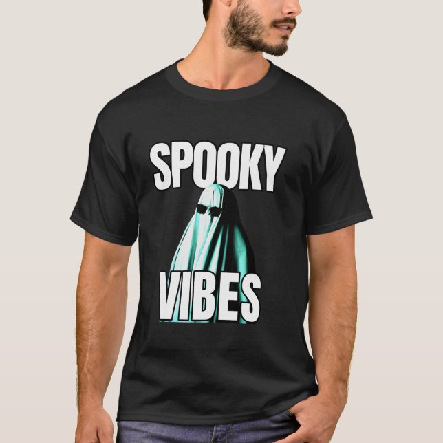 Camiseta Fantasma Bonita Vibes Em Óculos De Sol Engraçado H (Frente)