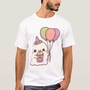 Camiseta Fantasma Bonito Com Bebendo De Balões - Pumpkin Sp