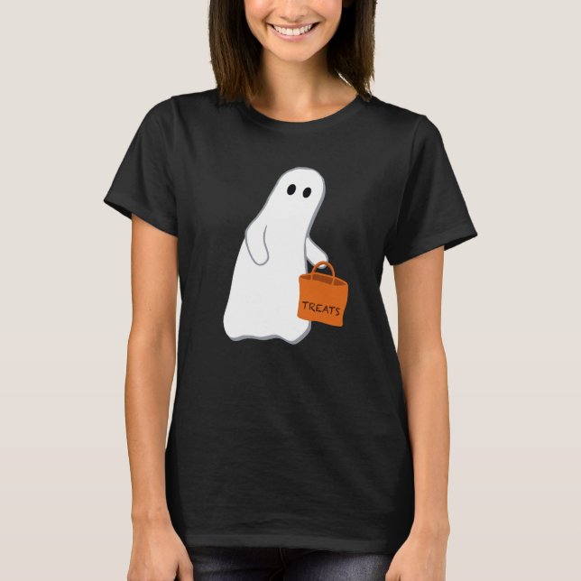 Camiseta Fantasma Bonito com T-shirt do Treat Bag (Frente)