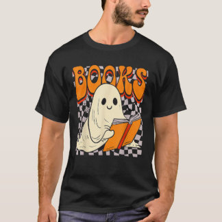 Camiseta Fantasma Bonito Lê Livros Engraçados Professores B