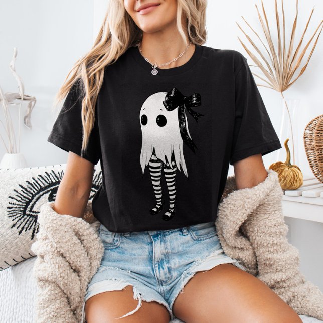 Camiseta Fantasma Bonito Spooky no Halloween das Leggings S (Criador carregado)