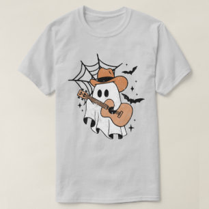 Camiseta Fantasma Bonito Tocando Violão-Dia de as Bruxas en
