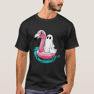 Camiseta Fantasma Boo Em Flutuador De Flamingo Piada De Hal
