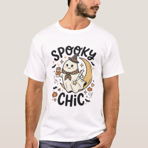 Camiseta Fantasma Chic Assustador do Halloween