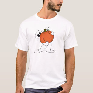 Camiseta Fantasma com abóbora alaranjada