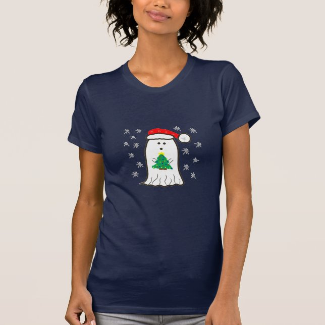 Camiseta Fantasma com Árvore de Natal (Frente)