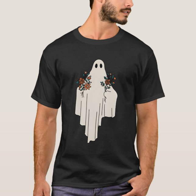Camiseta Fantasma Com Booquetes De Flor (Frente)