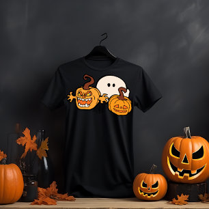 Camiseta Fantasma com o Assustador Pumpkin Rostos de Hallow