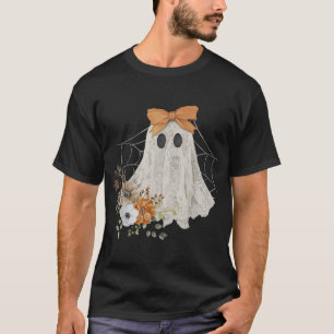 Camiseta Fantasma Coquete Halloween Flor Fantasma Renda Ass