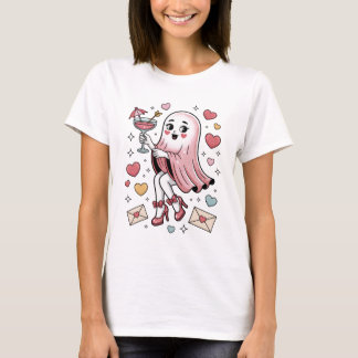 Camiseta Fantasma Cor-de-Rosa Glamouroso Rainha da Festa de