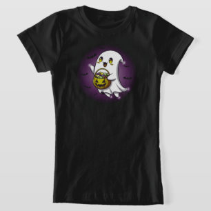 Camiseta Fantasma Cute Spooky APENAS PRETO