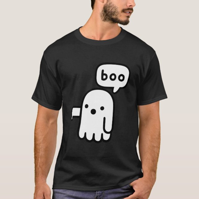 Camiseta Fantasma Da Desaprovação - Cute Boo Engraçado (Frente)