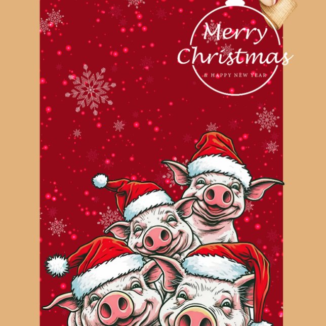 Camiseta Fantasma da Noite das Bruxas com Flores Estranhosa (Christmas Pigs Greeting Card)