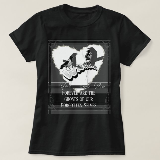 Camiseta Fantasma das Cinzas Esquecidas de Selves Ravens (Frente do Design)