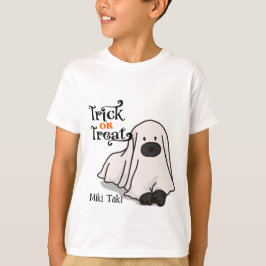 Camiseta Fantasma de Cachorro Engraçado do Dia das Bruxas
