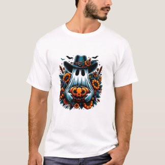 Camiseta Fantasma de Cowboy Assustador Vintage