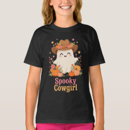 Camiseta Fantasma de Cowgirl Assustadora Arte de Cowboy Abó