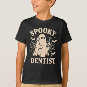 Camiseta Fantasma de Dentista Assustador no Halloween Costu