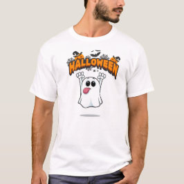 Camiseta Fantasma de desenho animado brincalhão com língua