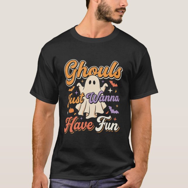 Camiseta Fantasma de Design de Gáspea que Só Quer se Divert (Frente)