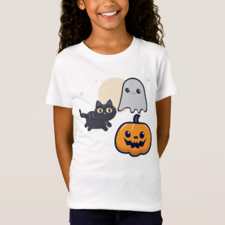 Camiseta Fantasma De Gato Preto Com Pumpkin
