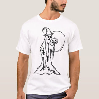 Camiseta Fantasma de Halloween com Abóbora