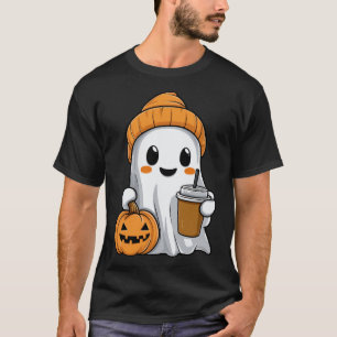 Camiseta Fantasma De Halloween Com Engraçado Café Encantado