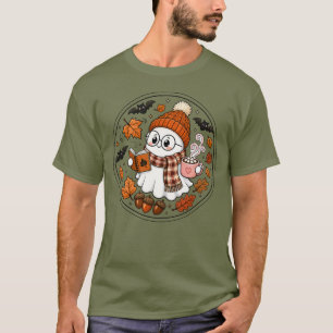 Camiseta Fantasma de Halloween de Outono Adorável com Cacau