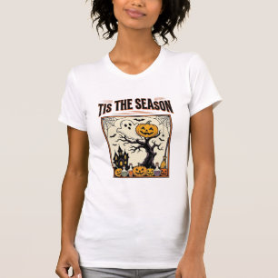 Camiseta Fantasma de Halloween É a Temporada Casa Assombrad