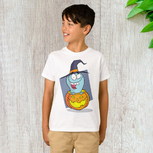 Camiseta Fantasma de Halloween na Bruxa Louca de Pumpkin