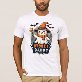 Camiseta Fantasma de Halloween, Pai Spooky, Com Chapéu De B