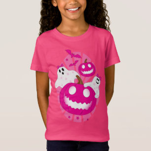 Camiseta Fantasma de Halloween Rosa Bonito