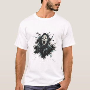 Camiseta Fantasma de Horror Grito Assustador