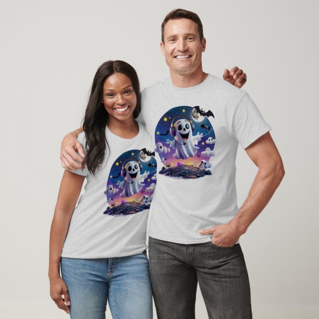 Camiseta Fantasma de Música (Unissex)