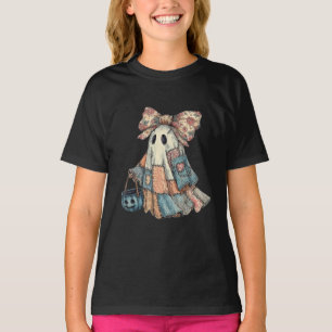 Camiseta Fantasma de Patchwork em Cubo