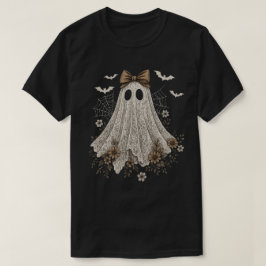 Camiseta Fantasma de Renda Elegante com Laço | Fantasma Flo