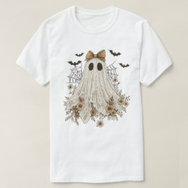 Camiseta Fantasma de Renda Elegante com Laço | Fantasma Flo