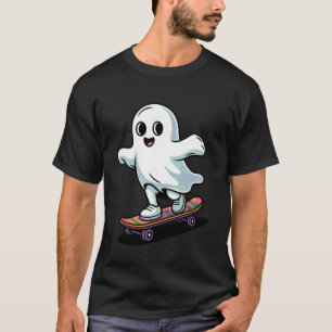 Camiseta Fantasma de skate Funny Boo no Halloween Skateboar