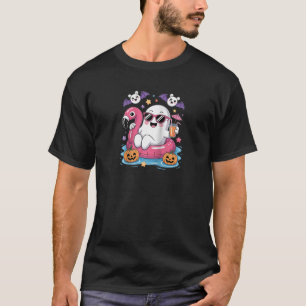 Camiseta Fantasma de Verão Aquarela Fantasma Fofo Com F