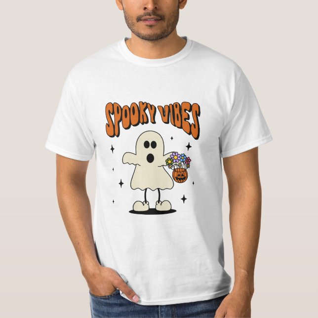 Camiseta fantasma de vibrações assustadoras (Frente)