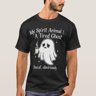 Camiseta Fantasma Decaf Cansado Engraçado Obviamente Animal