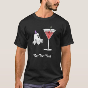 Camiseta Fantasma do bonito Partido e Cocktail de Halloween