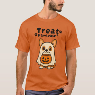 Camiseta Fantasma do Cachorro Corgi de Tratamento de Trutas