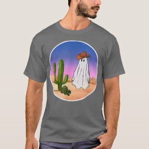 Camiseta Fantasma do Cowboy Engraçado na Cena do Deserto Oc